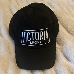 Victoria's Secret Sport Black Baseball Cap with White Logo